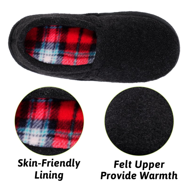 MIXIN Big Boy's and Girls Slippers House Shoes with Anti Slip Sole Indoor Outdoor Black 4-5 - Image 3